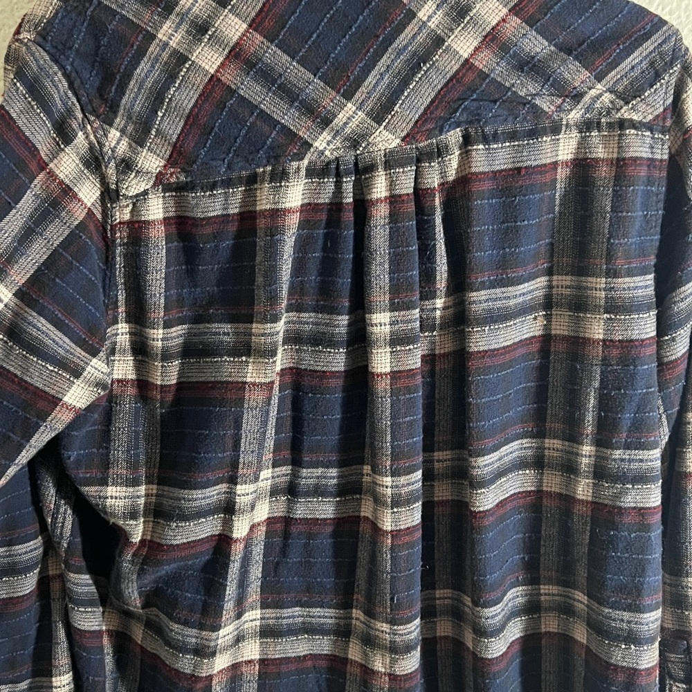 Urban Outfitters BDG sz M Brendan Drapey Flannel Plaid Button Shirt - Picture 8 of 10
